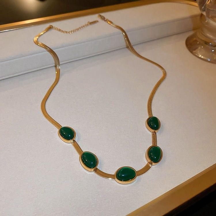 Oval Crystal Necklace Set