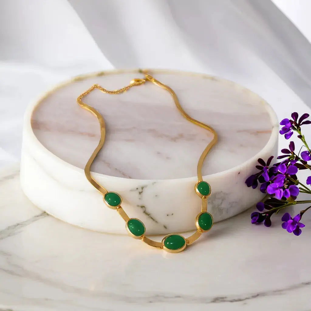 Oval Crystal Necklace Set