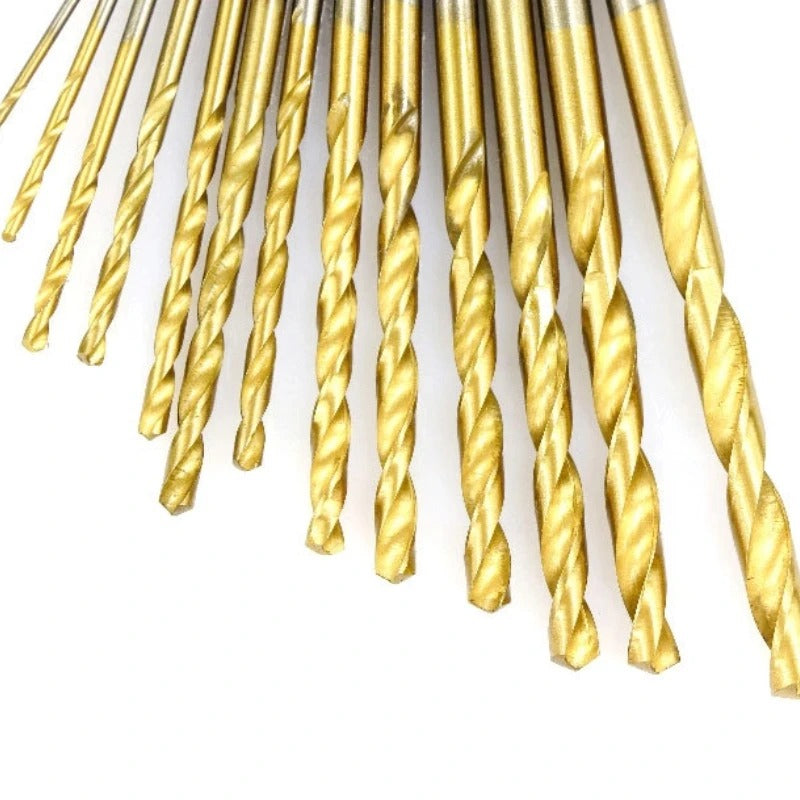 High-Strength 4-Flute Serrated Eccentric Drill Bit Kit - (Set of 13)